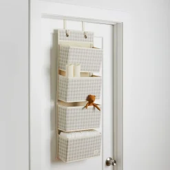 Storage>3 Sprouts Gingham Beige Door Organizer