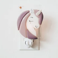 Decorative Objects|Nightlights>Veille sur Toi Glass Nightlight - Lilac Unicorn