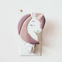 Decorative Objects|Nightlights>Veille sur Toi Glass Nightlight - Lilac Unicorn
