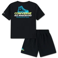 Outfit Sets>Converse Globe Frontback Hit Set 2-4t Black