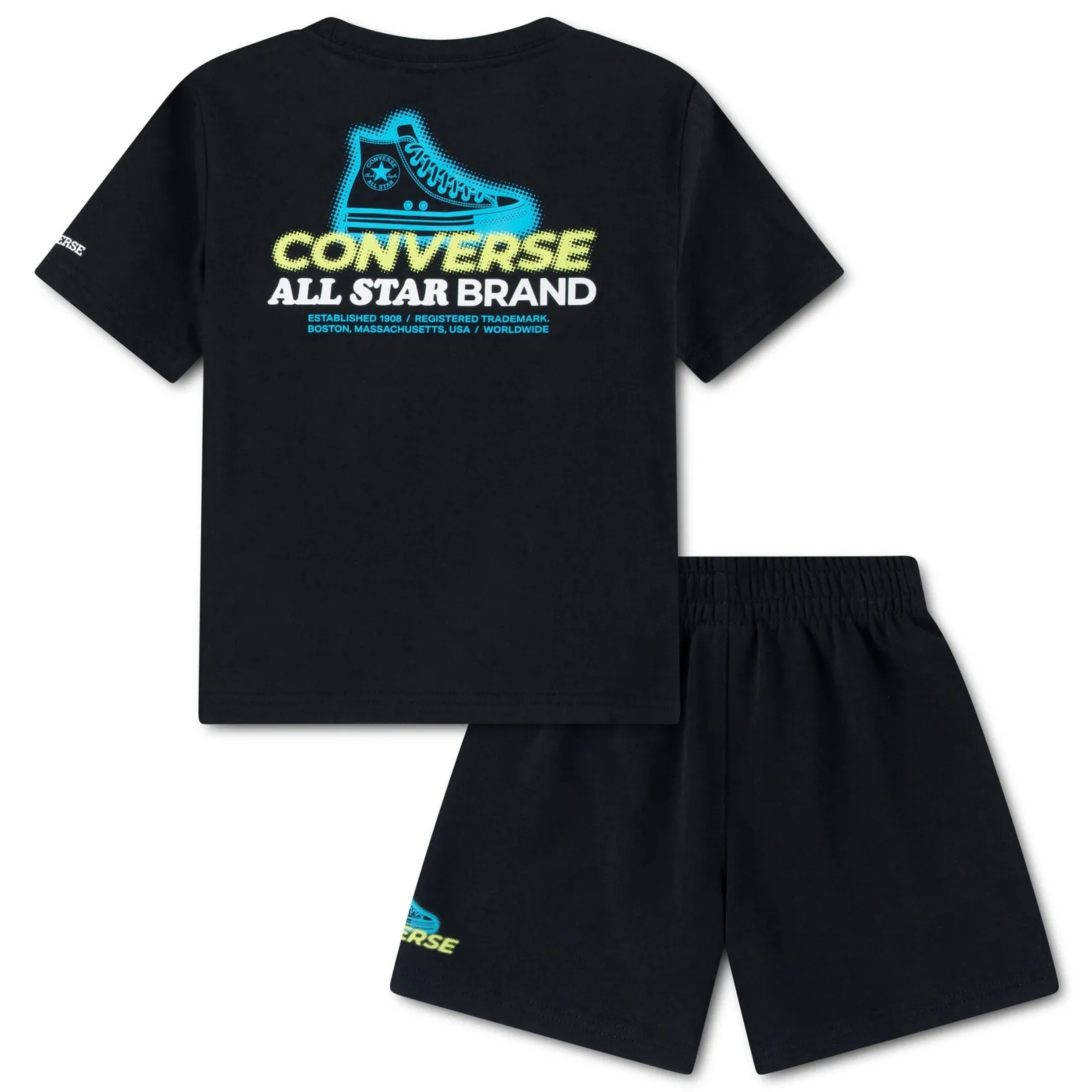 Outfit Sets>Converse Globe Frontback Hit Set 2-4t Black