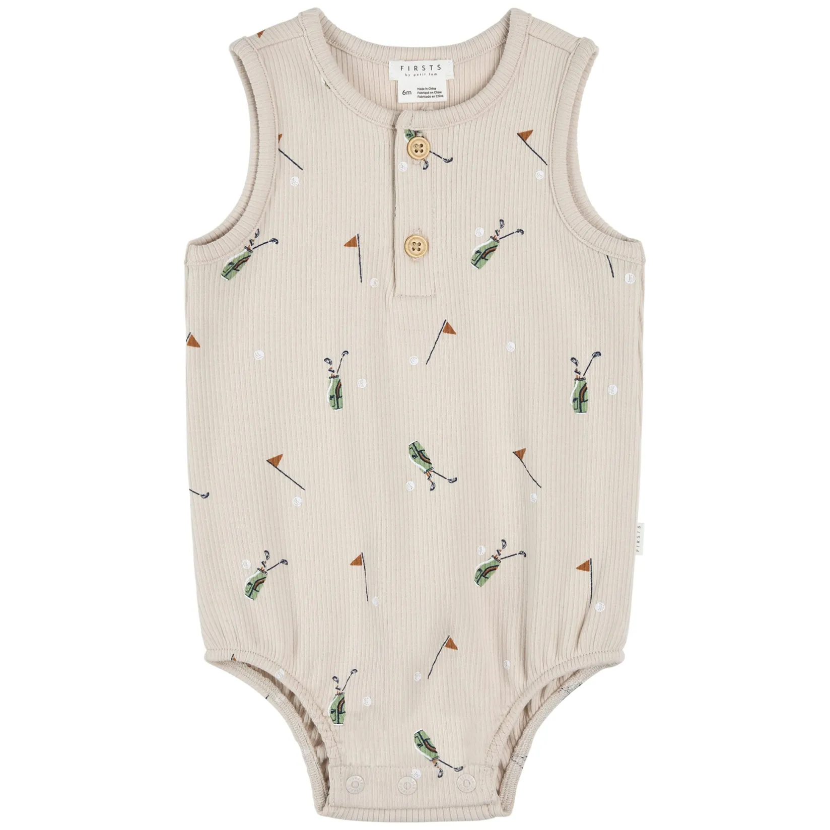 Pajamas|Pyjamas>Firsts par Petit Lem Golf Romper 3-24m Taupe