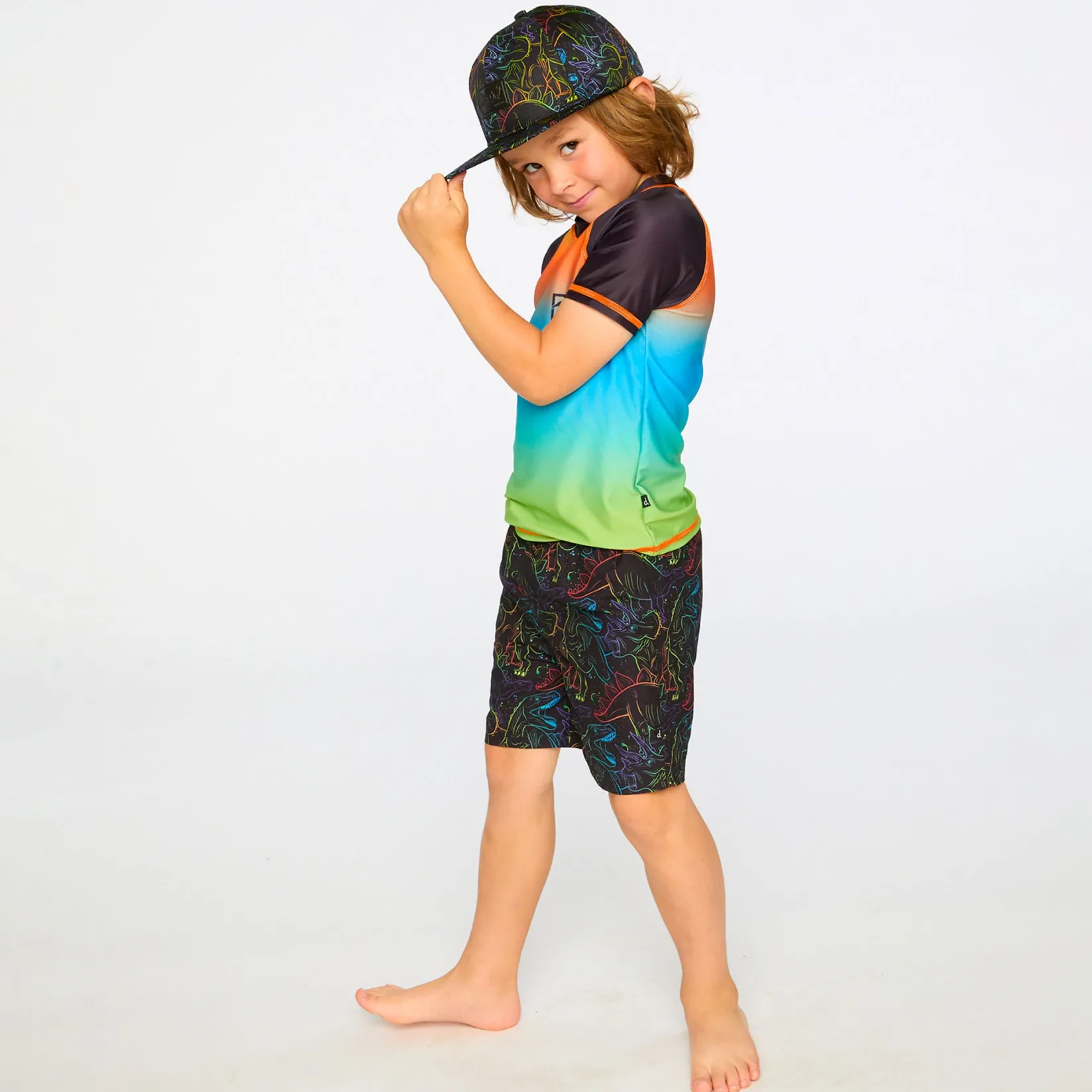 Swimsuits>Deux par Deux Gradient Rashguard 7-12 Turquoise