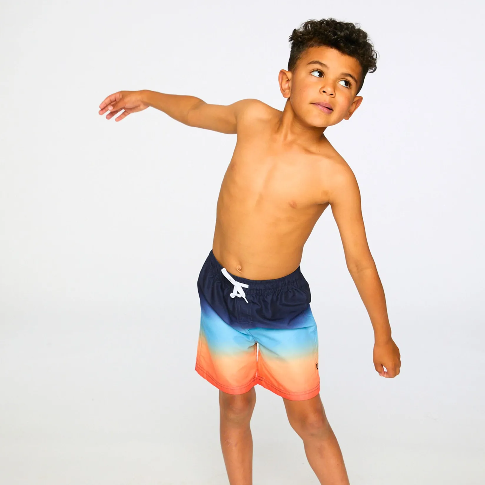 Swimsuits>Deux par Deux Gradient Swim Short 7-12 Navy