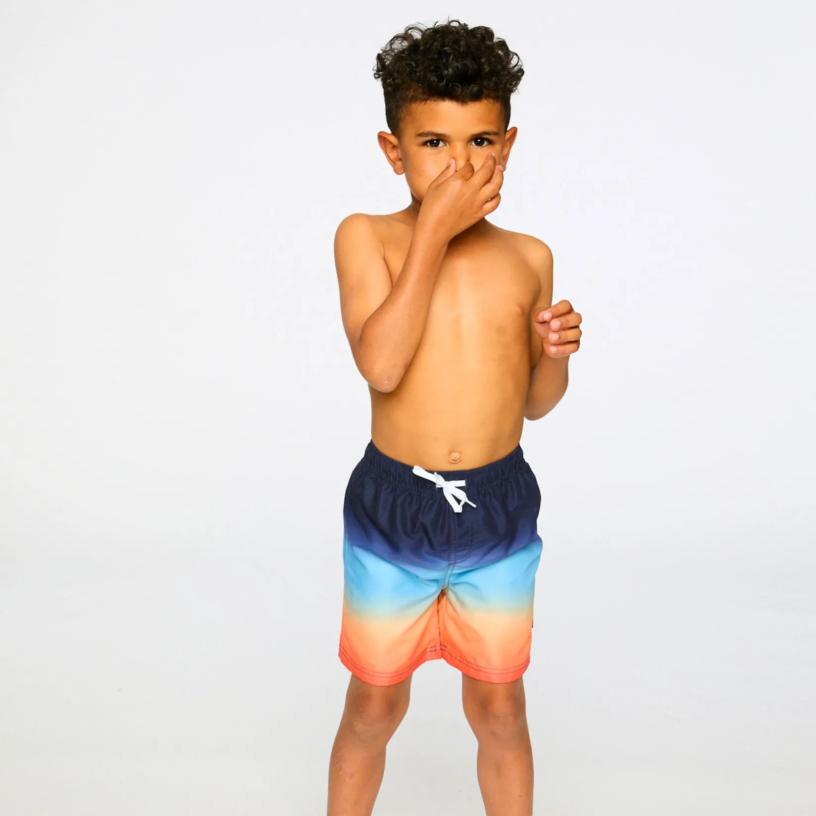 Swimsuits>Deux par Deux Gradient Swim Short 7-12 Navy