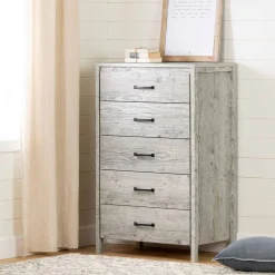 Storage Furniture>South Shore Gravity 5-Drawer Chest - Seaside Pine