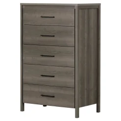 Storage Furniture>South Shore Gravity 5-Drawer Chest Dresser - Gray Maple