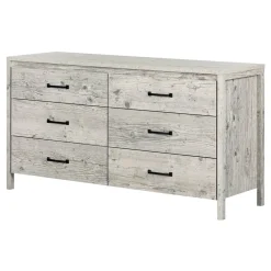 Storage Furniture>South Shore Gravity 6-Drawer Double Dresser - Seaside Pine