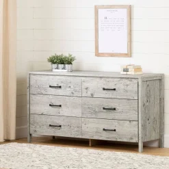 Storage Furniture>South Shore Gravity 6-Drawer Double Dresser - Seaside Pine