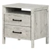 Nightstands>South Shore Gravity 2-Drawer Nightstand - Seaside Pine