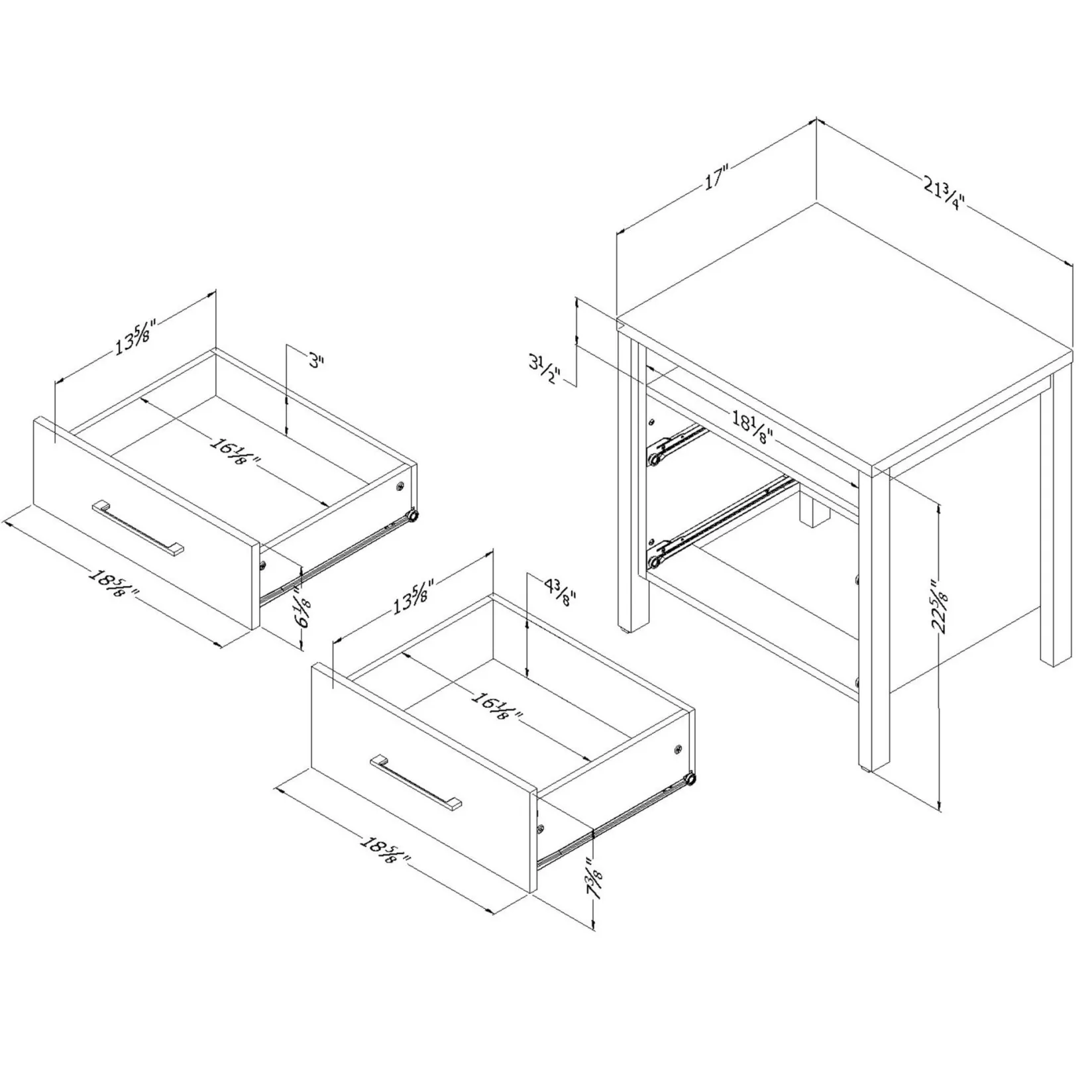 Nightstands>South Shore Gravity 2-Drawer Nightstand with Storage - Gray Maple