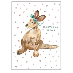 Greeting Cards|Party Supplies>STÉPHANIE RENIÈRE ILLUSTRATION Greeting Card Mom/Baby Kangoro