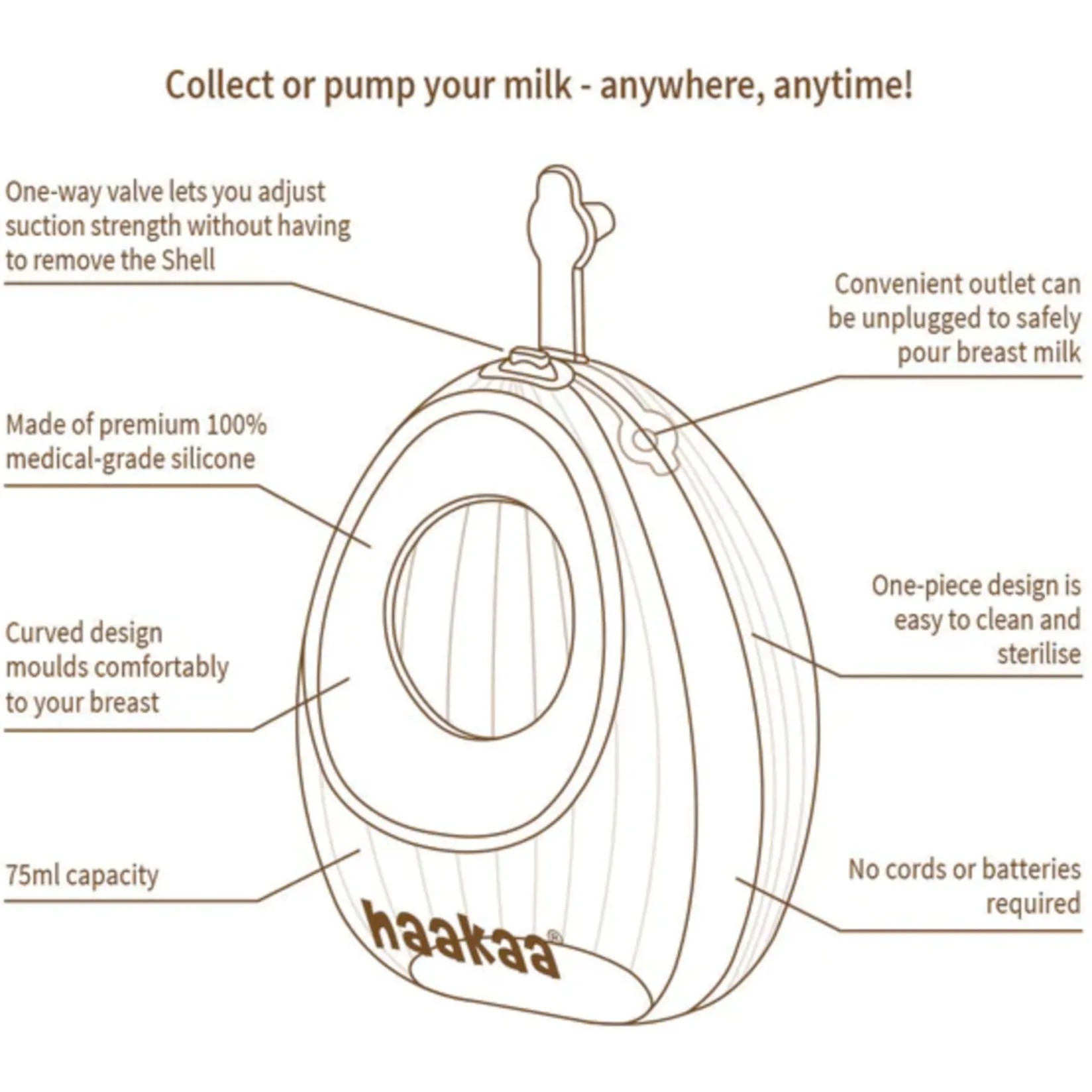 Breastfeeding|Breast Pumps>Haakaa Shell Wearable Silicone Breast Pump 120ml