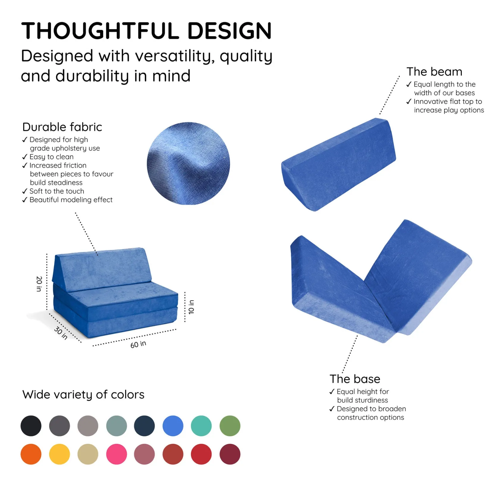 Kid'S Tables & Chairs>Go Coconut Half Modular Sofa - Moon Melon