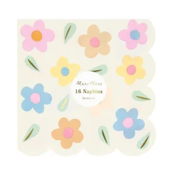 Party Supplies>Meri Meri Happy Flowers Large Napkins (16)