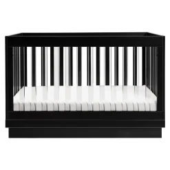 Cribs & Mattresses|Cribs & Mattresses>Babyletto Harlow 3-in-1 Convertible Crib with Toddler Bed Conversion Kit - Black / Acrylic