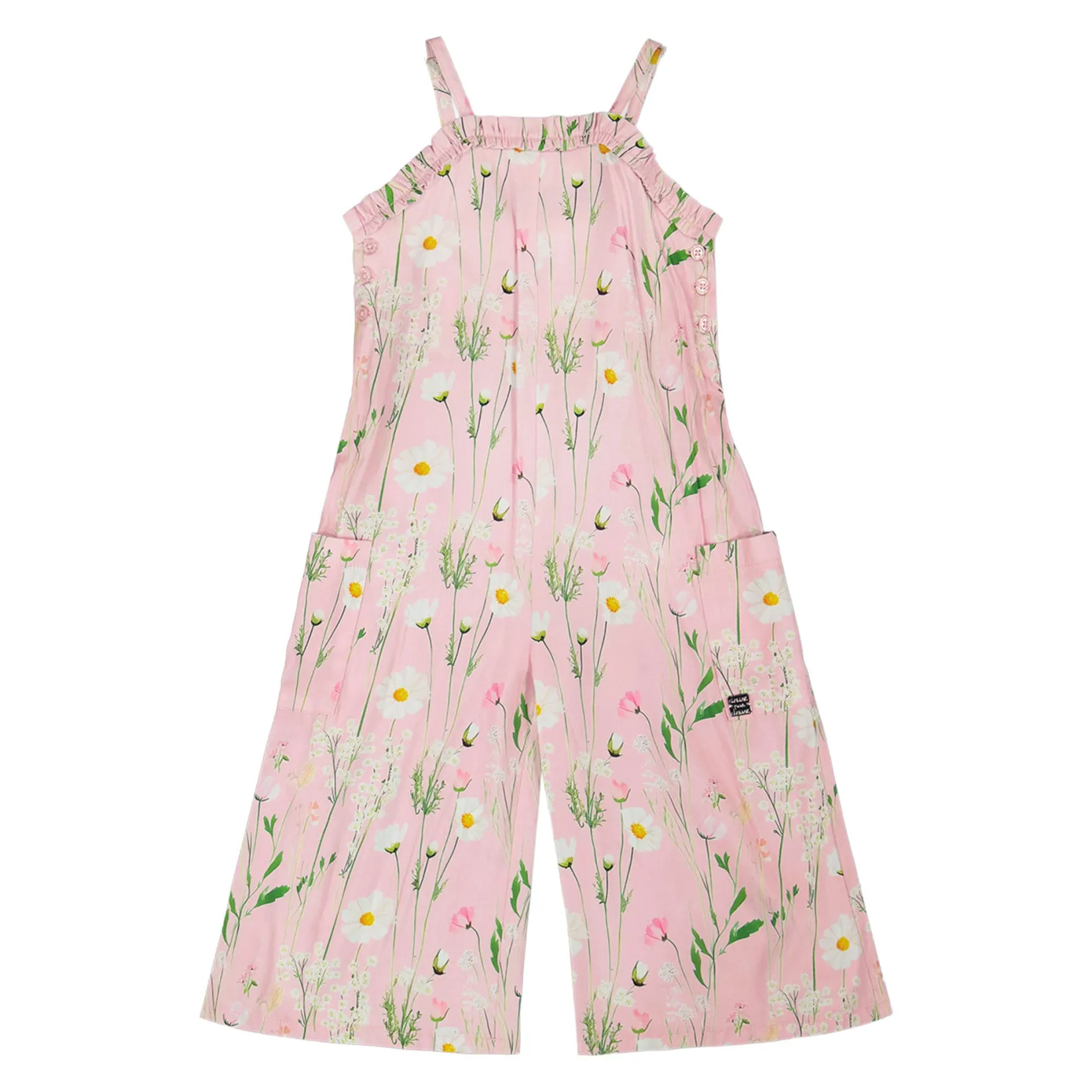 Dresses & Rompers|Rompers & Jumpsuits>Deux par Deux Hat Flowers Jumpsuit 3-6 Pink