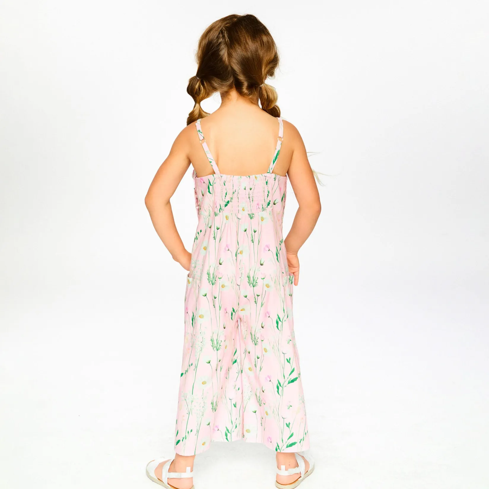 Dresses & Rompers|Rompers & Jumpsuits>Deux par Deux Hat Flowers Jumpsuit 3-6 Pink