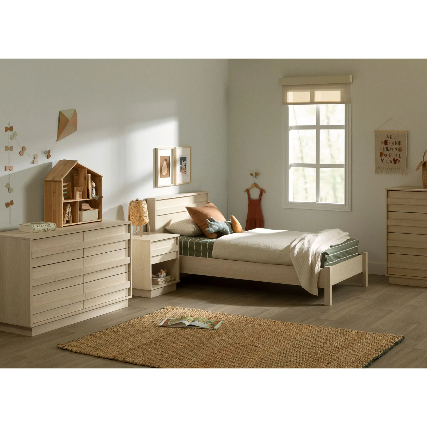 Twin, Full & Queen Beds>South Shore Headboard - August Bleached Oak