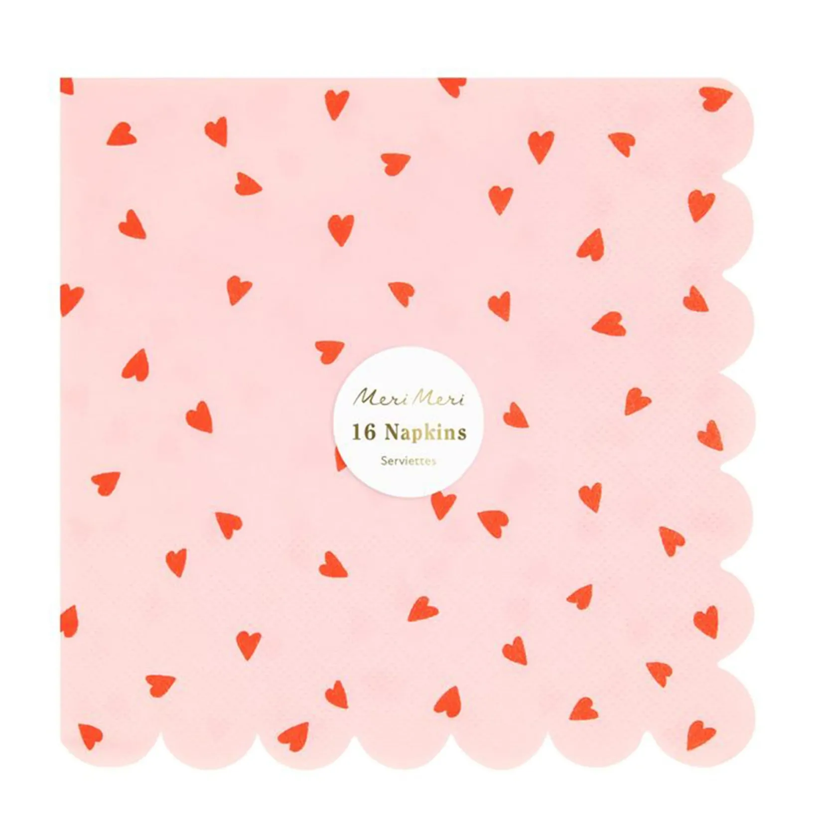 Party Supplies>Meri Meri Heart Pattern Large Napkins (16)