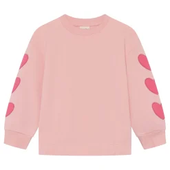 Fleeces And Sweatshirts|Tops>Minymo Heart Sweatshirt 3-8 Pink