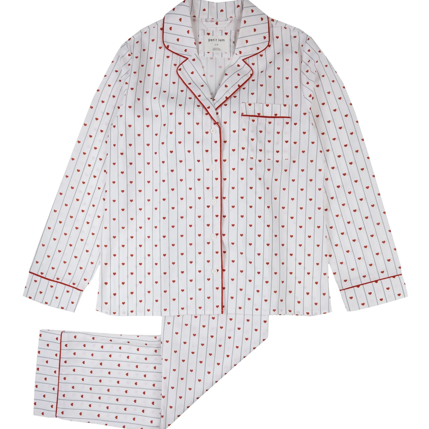 Underwear|Pajamas>Petit Lem Hearts Pajamas Ivory