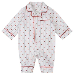 Pajamas|Pajamas>Petit Lem Hearts Pajamas 3-24m Ivory