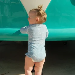 Swimsuits>Look Hibiscus Long Sleeve Swimsuit 3-24m Blue