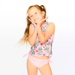 Swimsuits>Deux par Deux Hibiscus Tankini 7-12 Pink