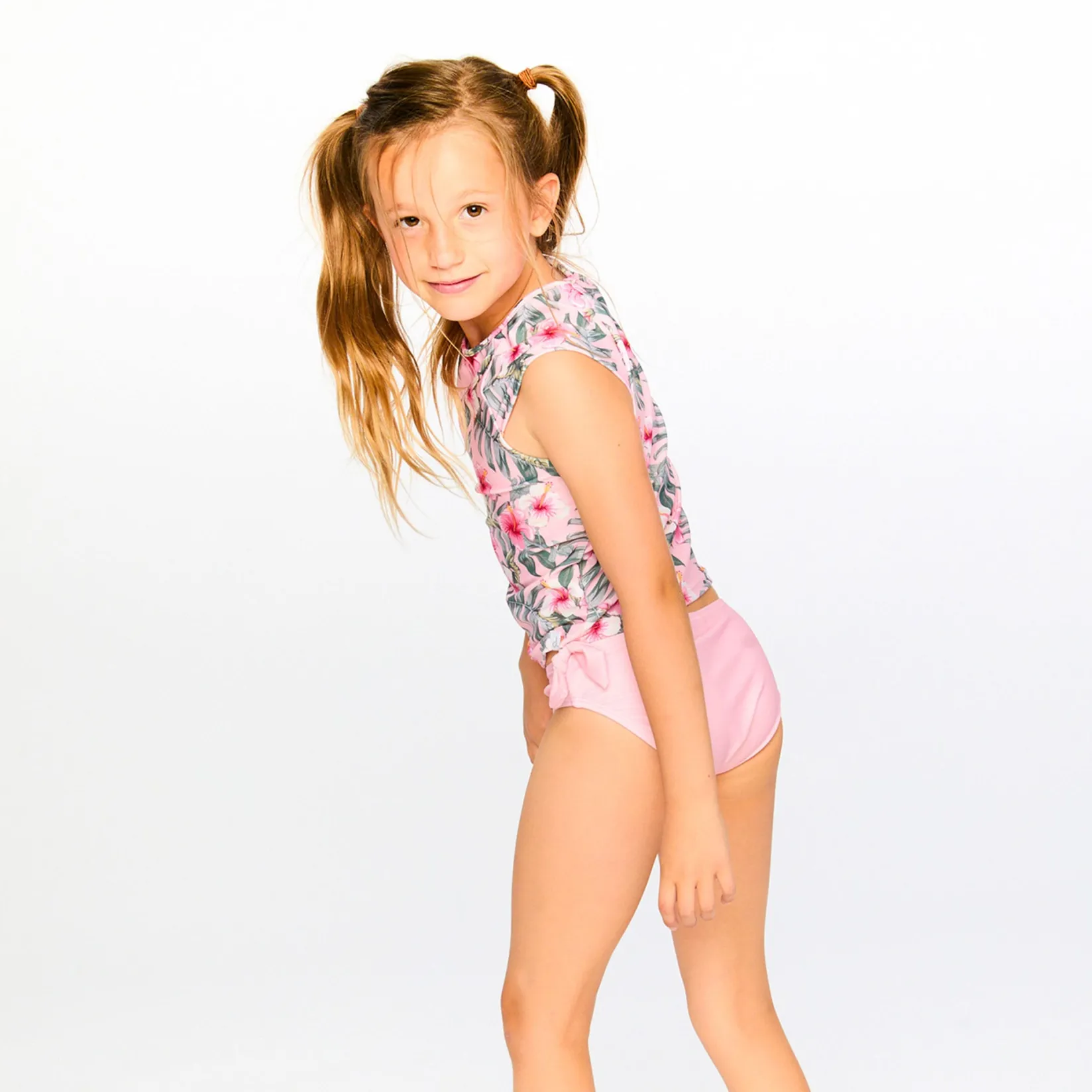 Swimsuits>Deux par Deux Hibiscus Tankini 2-6 Pink