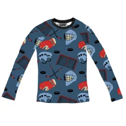 Underwear & Socks|Fleeces And Sweatshirts>Headster Kids Hockey Night Base Layer 2-10y Blue