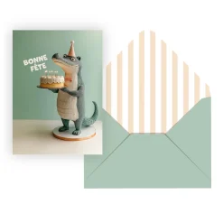 Party Supplies>CLÉMENT Holiday Greeting Card- Croco