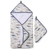 Hot Hooded Towel Set - Sharks Kids Muslin Products|Towels & Wipes