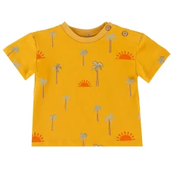 Tops>Chat Botte Horizon Palm Trees T-Shirt 3-24m Mustard