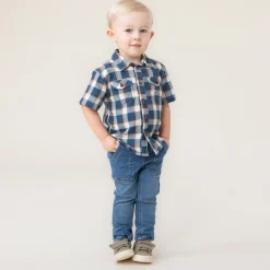 Tops>Nano Horse Plaid Shirt 6-24m Blue