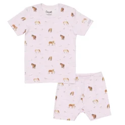 Pajamas & Bathrobes>Coccoli Horses Short Pajamas 2-12 Lilac