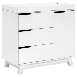 Changing Tables>Babyletto Hudson 3-Drawer Changer Dresser with Removable Changing Tray - White
