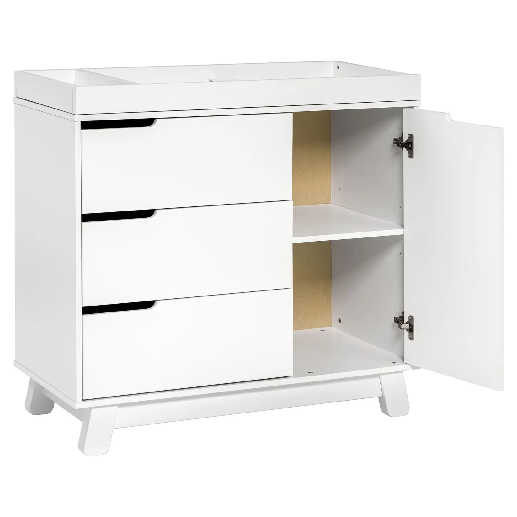 Changing Tables>Babyletto Hudson 3-Drawer Changer Dresser with Removable Changing Tray - White