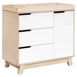 Sale Hudson 3-Drawer Changer Dresser with Removable Changing Tray - Washed Natural / White Changing Tables