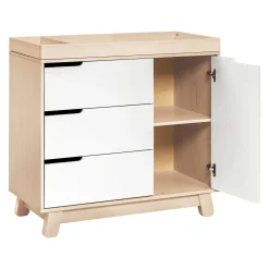 Sale Hudson 3-Drawer Changer Dresser with Removable Changing Tray - Washed Natural / White Changing Tables