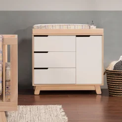 Sale Hudson 3-Drawer Changer Dresser with Removable Changing Tray - Washed Natural / White Changing Tables