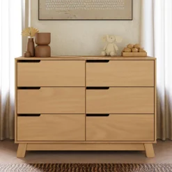 Outlet Hudson 6-Drawer Double Dresser - Honey Storage Furniture