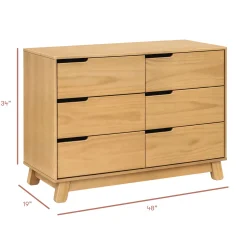 Outlet Hudson 6-Drawer Double Dresser - Honey Storage Furniture