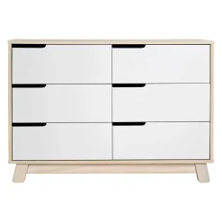 Hudson 6-Drawer Double Dresser - Washed Natural / White Storage Furniture