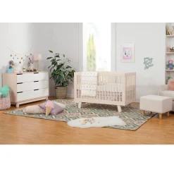 Hudson 6-Drawer Double Dresser - Washed Natural / White Storage Furniture