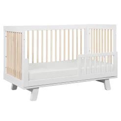 Hot Hudson 3-in-1 Convertible Crib - White / Washed Natural Cribs & Mattresses|Cribs & Mattresses