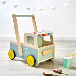 Hot Ice Cream Cart Push-Along Trolley Kids Wooden Toys|Walkers
