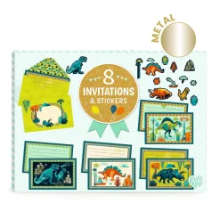 Party Supplies>Djeco Invitations(8) Jack Fang, Dino Rock