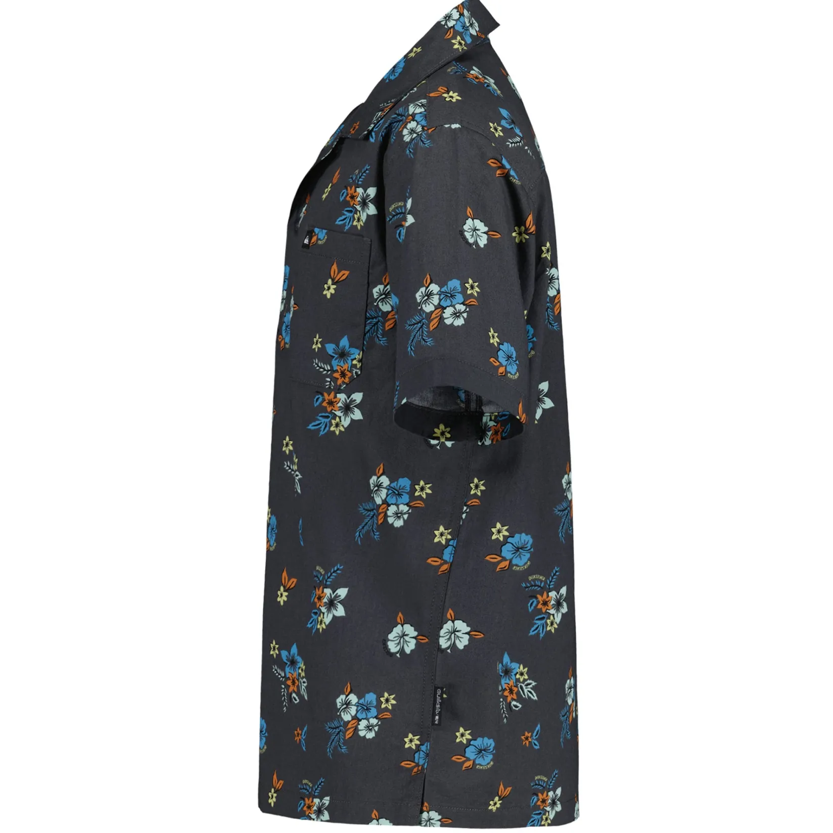 Tops>Quiksilver Island Flowers Camp Shirt 8-20 Black