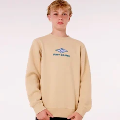 Fleeces And Sweatshirts|Tops>Rip Curl Island Paradiso Crewneck 8-14y Beige